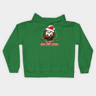 Christmas Cute Hedgehog Have a Prickly Little Christmas Kids Hoodie